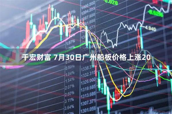千宏财富 7月30日广州船板价格上涨20